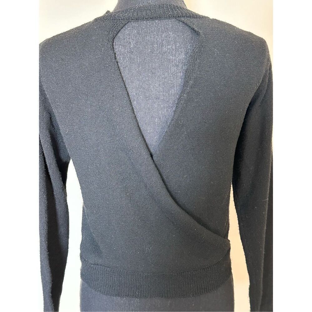 Lulus Black Back V-Neck Wrap Backless Sweater Sz Small - Picture 8 of 9